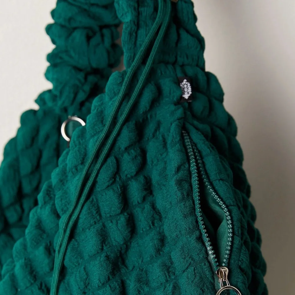 FP Movement by Free People Teal Green pucker up Carryall Bag + charm - Picture 3 of 12